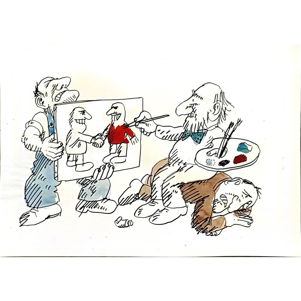 Jan Tomaschoff 29x21cm Orijinal Karikatür BOD04857