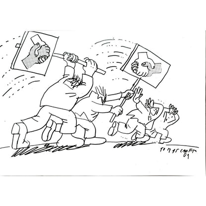 Jan Tomaschoff 29x21cm Orijinal Karikatür BOD04858