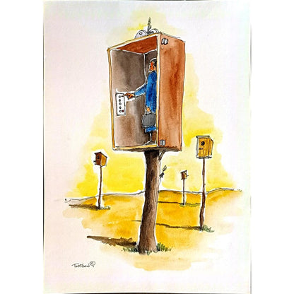 Tomek Woloszyn 30x24cm Orijinal Karikatür BOD04875