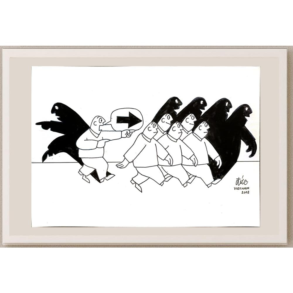 Nguyen Huu Due 25x17cm Orijinal Karikatür BOD04884
