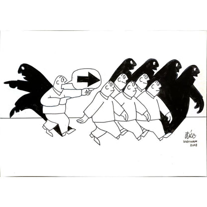 Nguyen Huu Due 25x17cm Orijinal Karikatür BOD04884