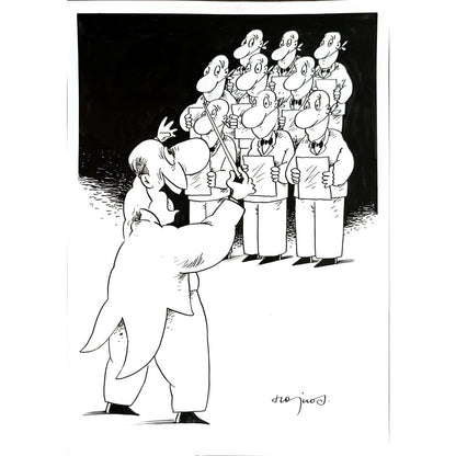 Miroslaw Hajnos 29x21cm Orijinal Karikatür BOD04896
