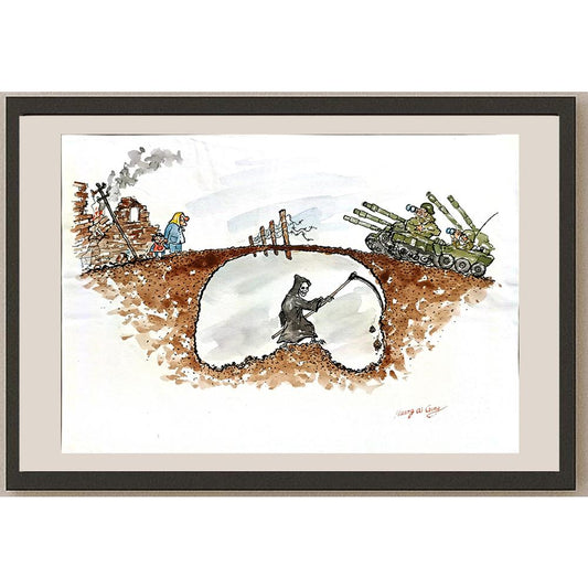 Huang Qi Gong 29x21cm Orijinal Karikatür BOD04902