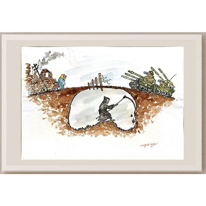 Huang Qi Gong 29x21cm Orijinal Karikatür BOD04902