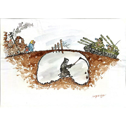 Huang Qi Gong 29x21cm Orijinal Karikatür BOD04902