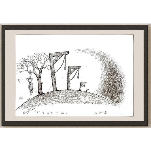 Ali Divandari 21x15cm Orijinal Karikatür BOD04914