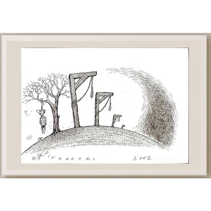 Ali Divandari 21x15cm Orijinal Karikatür BOD04914