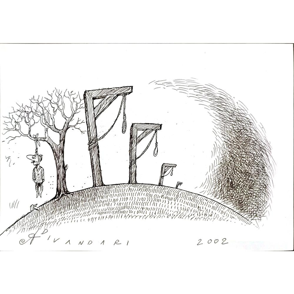 Ali Divandari 21x15cm Orijinal Karikatür BOD04914