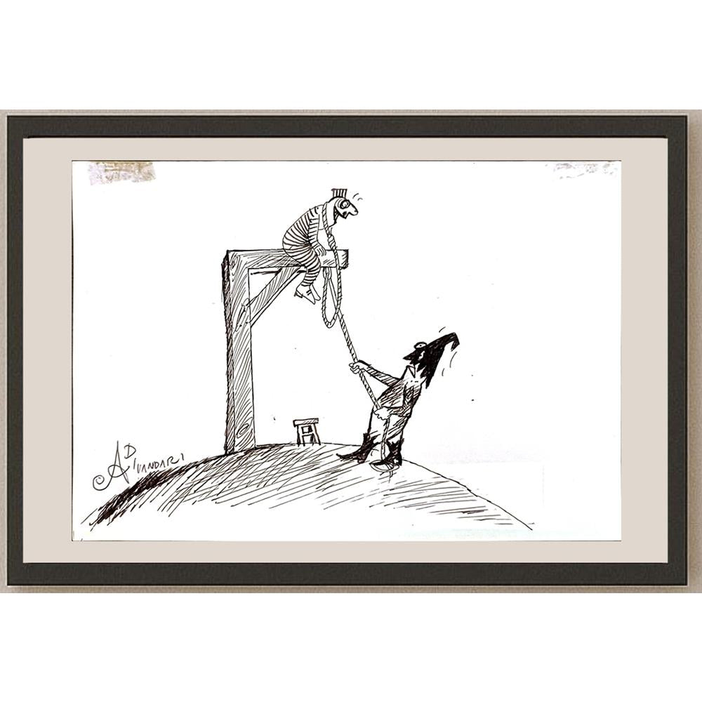 Ali Divandari 21x15cm Orijinal Karikatür BOD04915