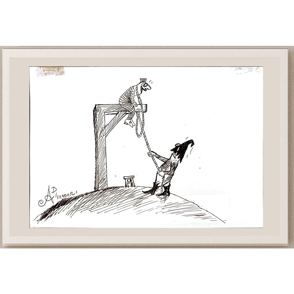 Ali Divandari 21x15cm Orijinal Karikatür BOD04915