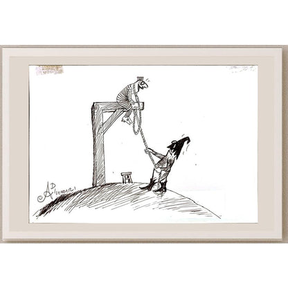 Ali Divandari 21x15cm Orijinal Karikatür BOD04915