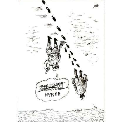 Julian Pena Pai 29x21cm Orijinal Karikatür BOD04922