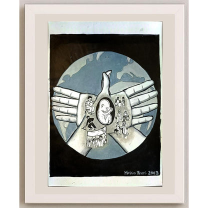 Mario Ruben Rivas 29x21cm Orijinal Karikatür BOD04928