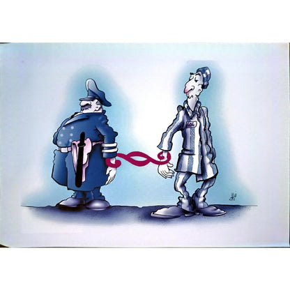 Nikola Otas 29x21cm Orijinal Karikatür BOD04934
