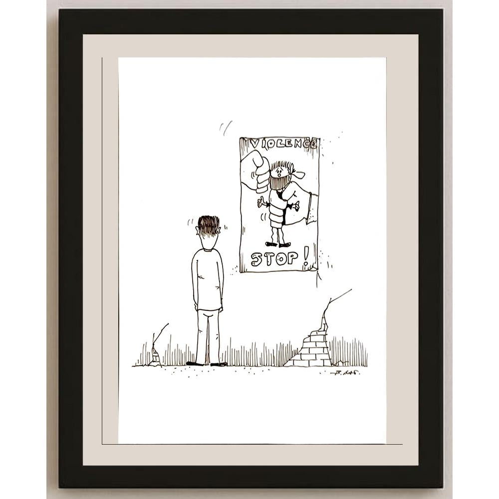 Beppe Battaçlia 29x21cm Orijinal Karikatür BOD04946