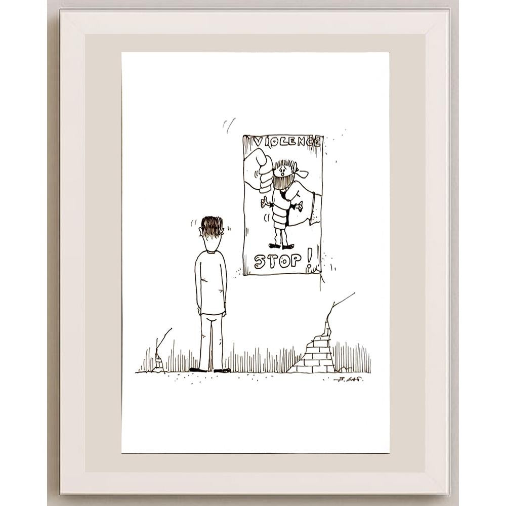 Beppe Battaçlia 29x21cm Orijinal Karikatür BOD04946