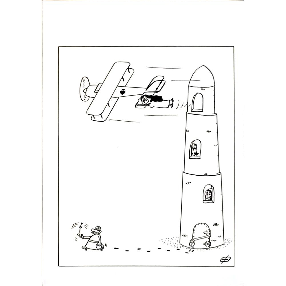 Petrov Alexander Sergeevich 29x21cm Orijinal Karikatür BOD04970