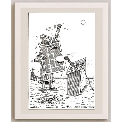 Porumbita Mihaita 29x21cm Orijinal Karikatür BOD04990