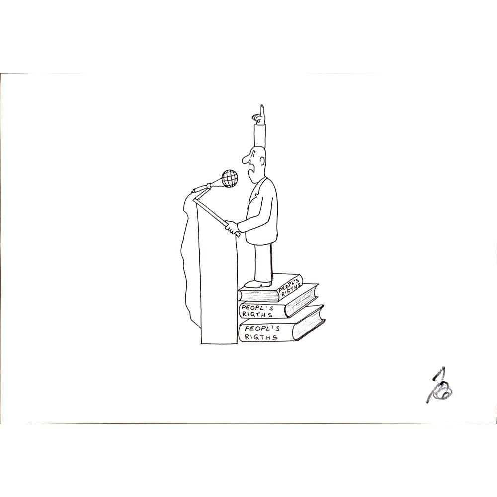 Janko Bucar 29x21cm Orijinal Karikatür BOD05001