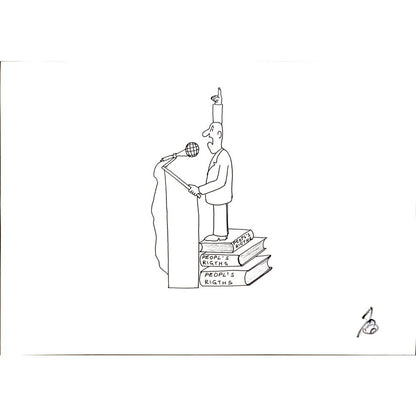 Janko Bucar 29x21cm Orijinal Karikatür BOD05001