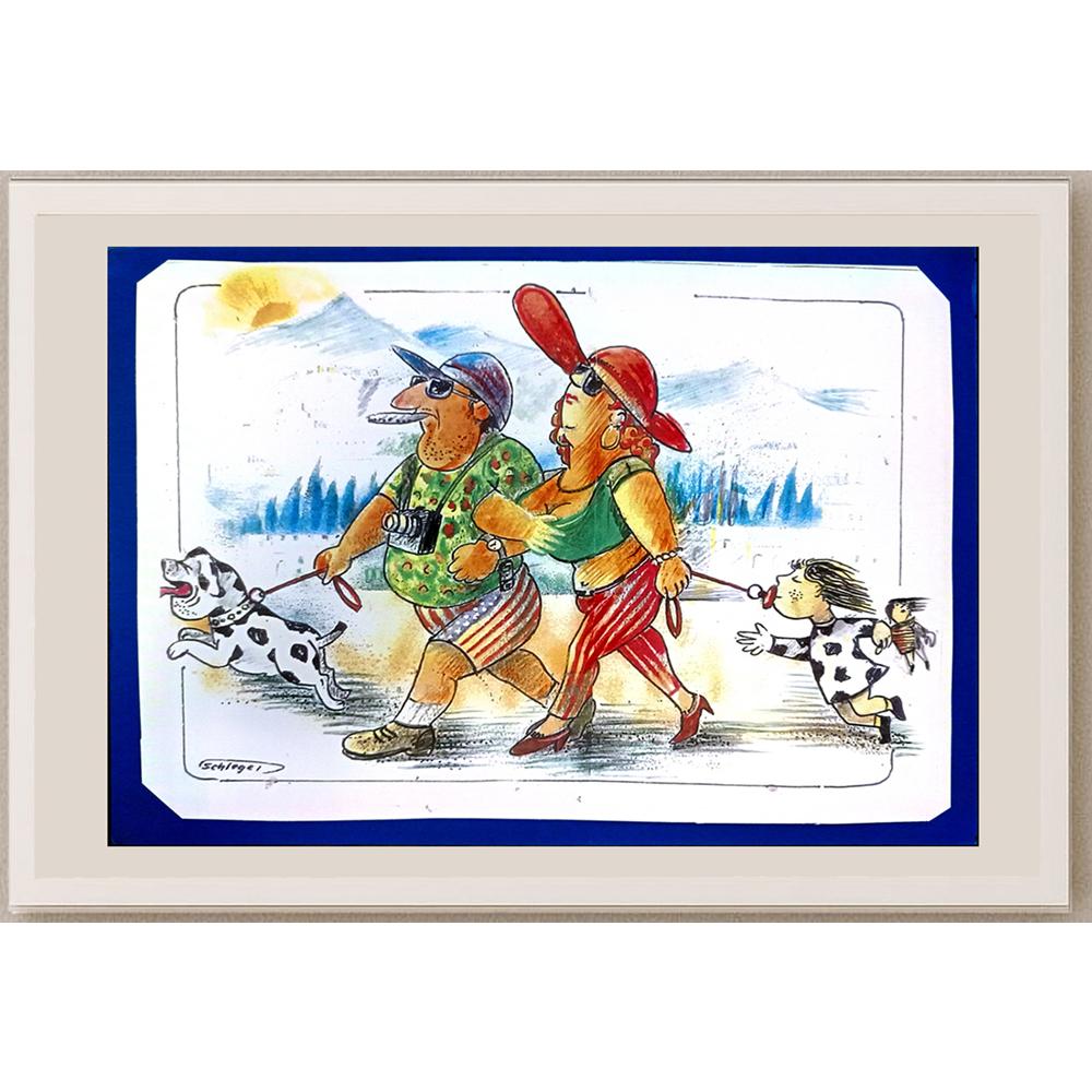 Wolfgang Schlegel 29x21cm Orijinal Karikatür BOD05005