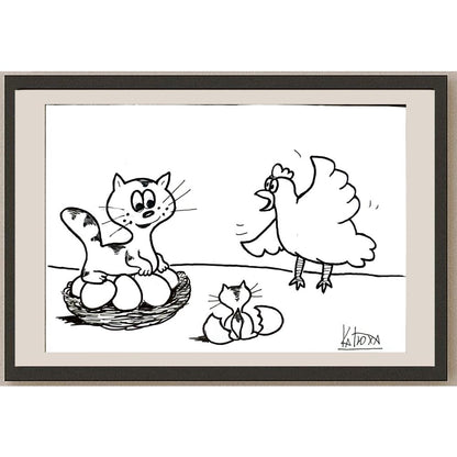Kat Siplatova 21x15cm Orijinal Karikatür BOD05020