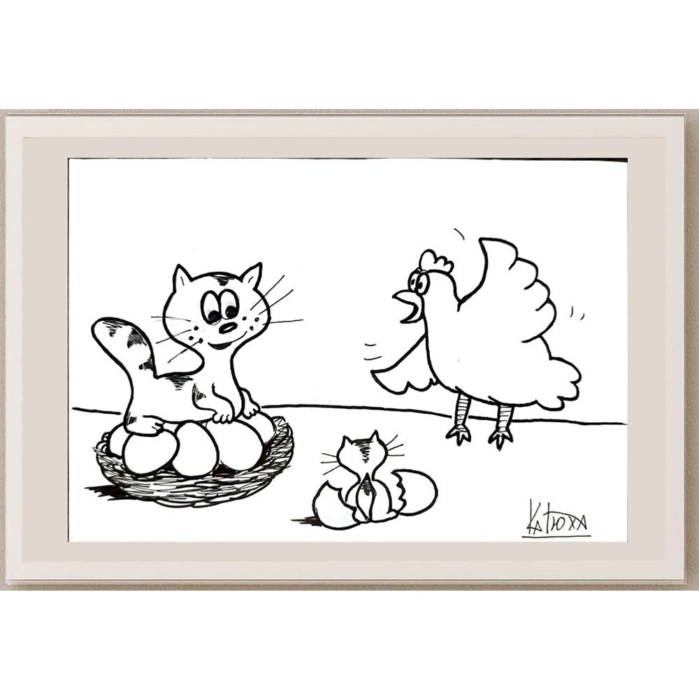 Kat Siplatova 21x15cm Orijinal Karikatür BOD05020