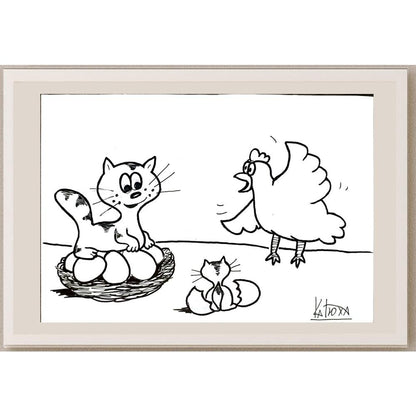 Kat Siplatova 21x15cm Orijinal Karikatür BOD05020