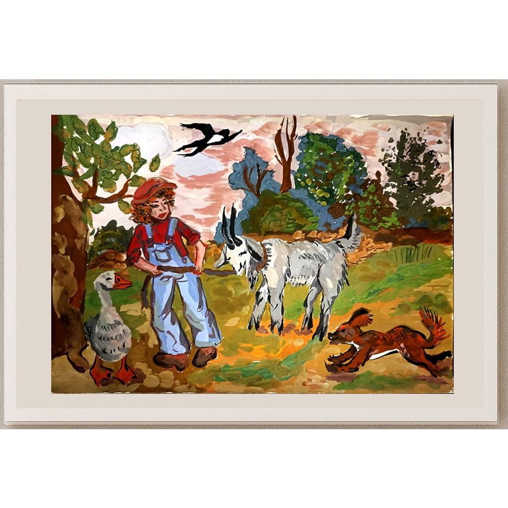 Vika Volchek 43x30cm Orijinal Karikatür BOD05084