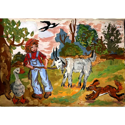 Vika Volchek 43x30cm Orijinal Karikatür BOD05084