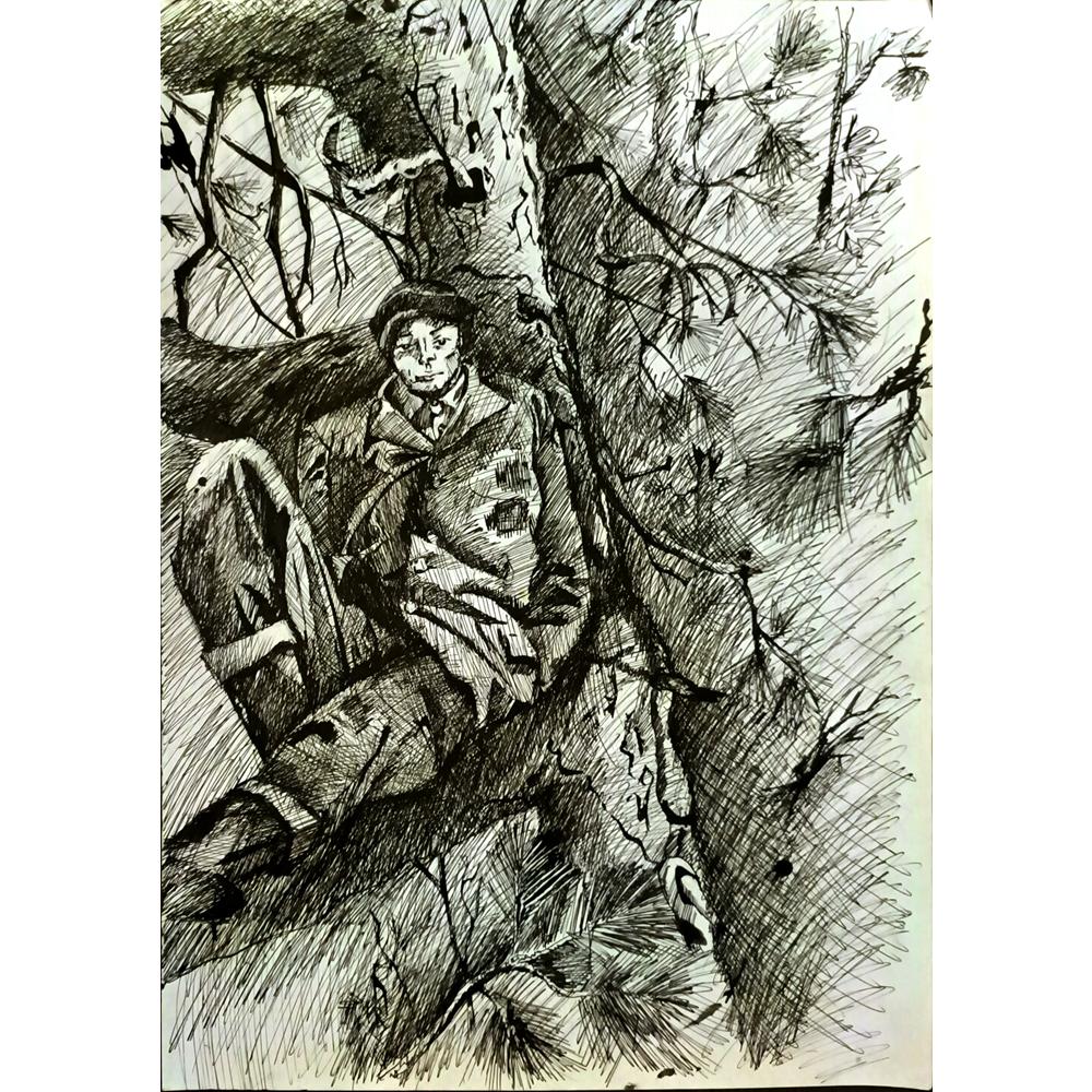 Evgeny Budzko 43x30cm Orijinal Karikatür BOD05086