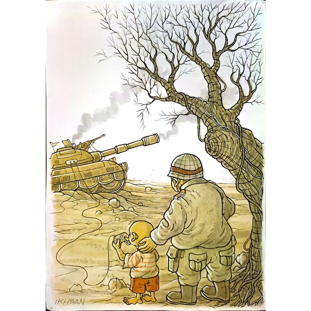 Ikhsan Dwjong 29x21cm Orijinal Karikatür BOD05132