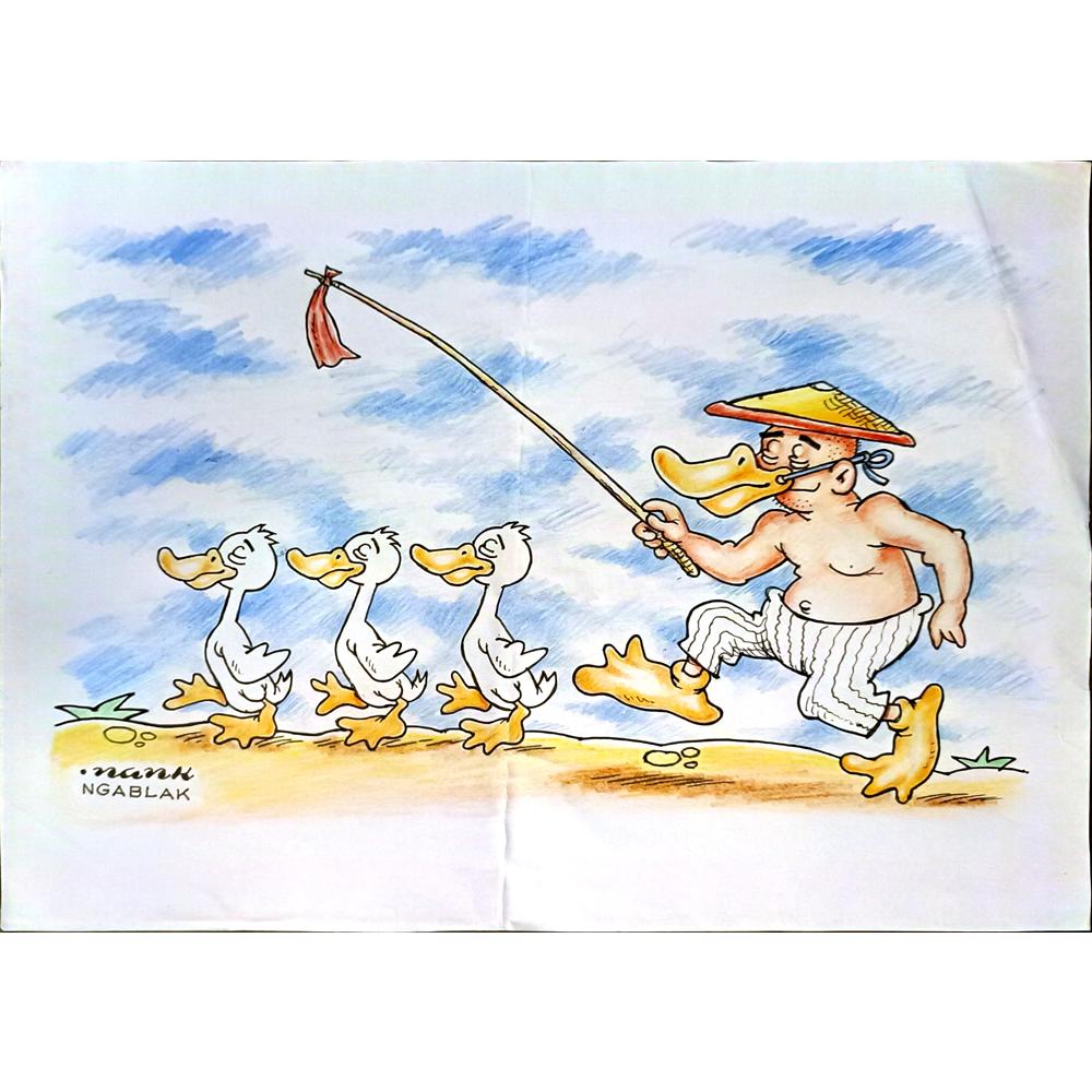 Yustinus Anang Jatmiko 29x21cm Orijinal Karikatür BOD05138