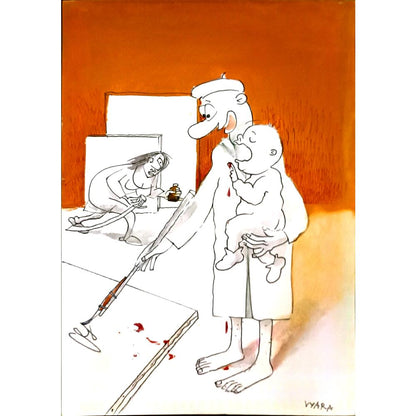 Vyara Guneva 29x21cm Orijinal Karikatür BOD05150