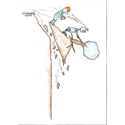Misaila Anredi Septimiu 29x21cm Orijinal Karikatür BOD05156