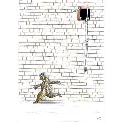 Masoud Ziaei Zardkhashosei 29x21cm Orijinal Karikatür BOD05157