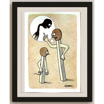 Roman Kubec 29x21cm Orijinal Karikatür BOD05167