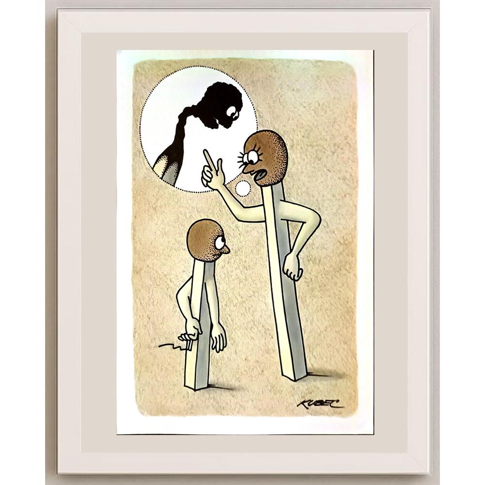 Roman Kubec 29x21cm Orijinal Karikatür BOD05167