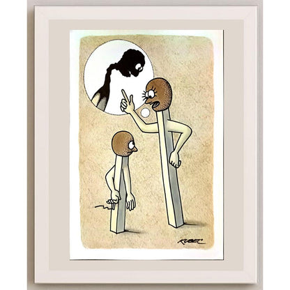 Roman Kubec 29x21cm Orijinal Karikatür BOD05167