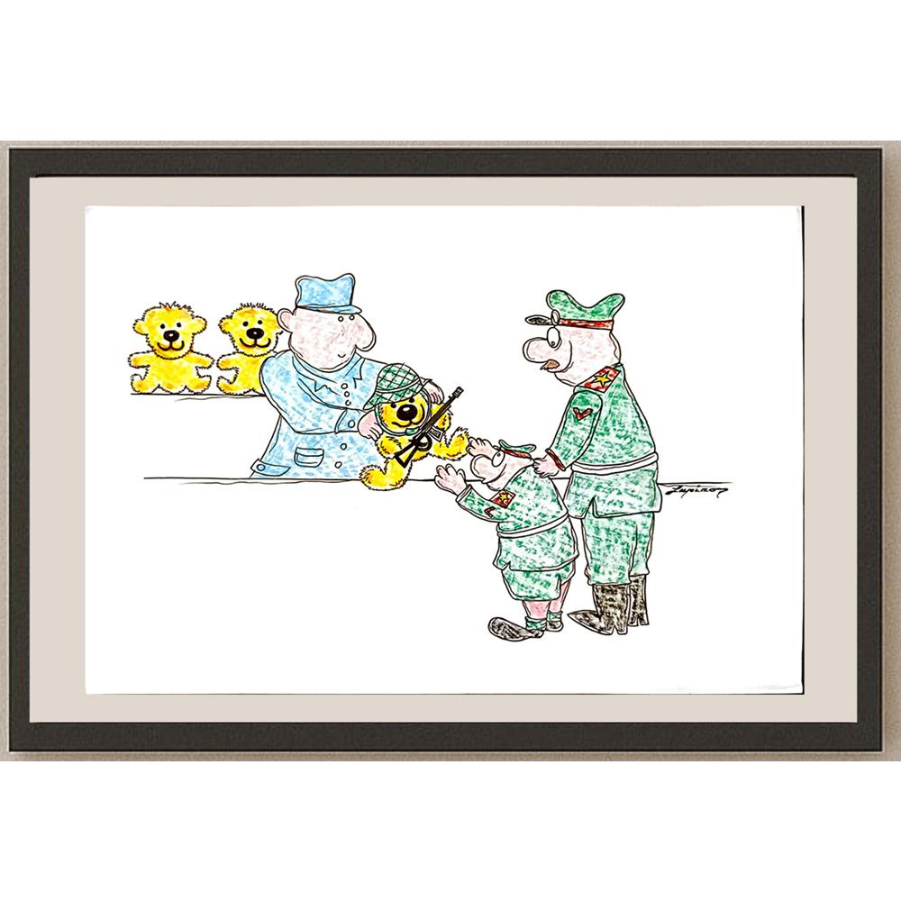 Marian Luğu 29x21cm Orijinal Karikatür BOD05174
