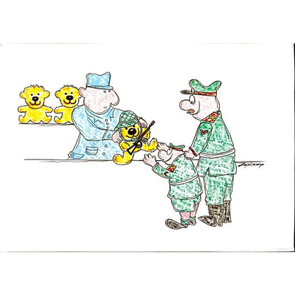 Marian Luğu 29x21cm Orijinal Karikatür BOD05174