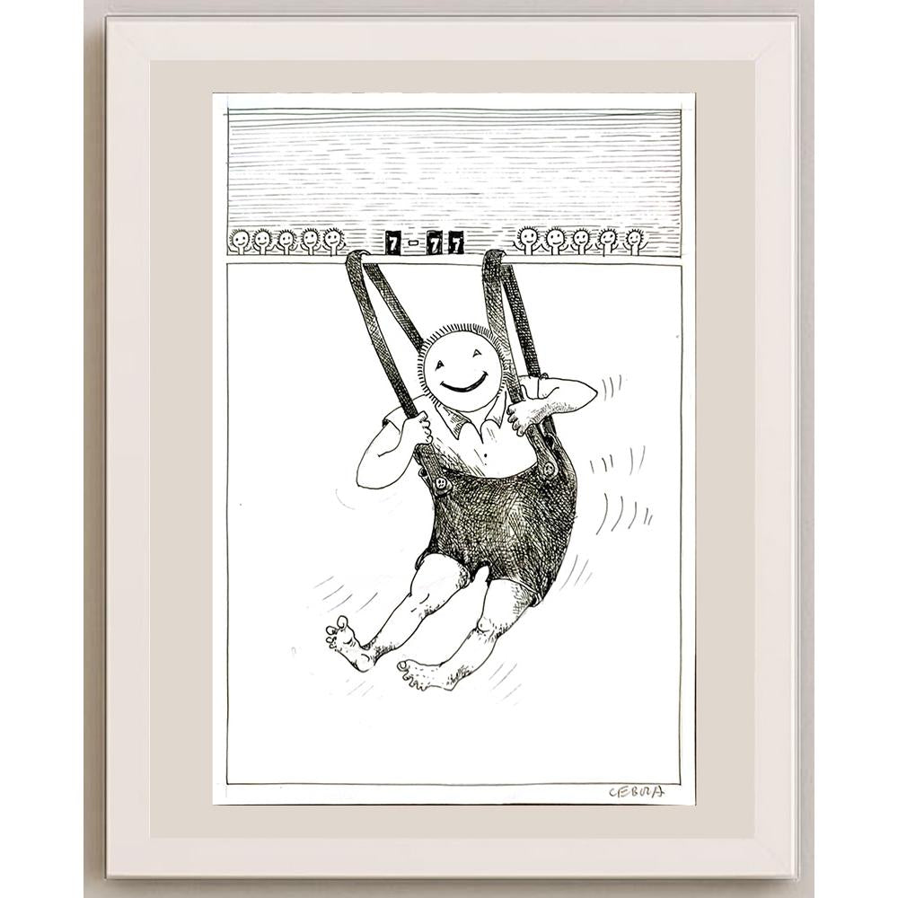 Henryk Cebula 29x21cm Orijinal Karikatür BOD05177