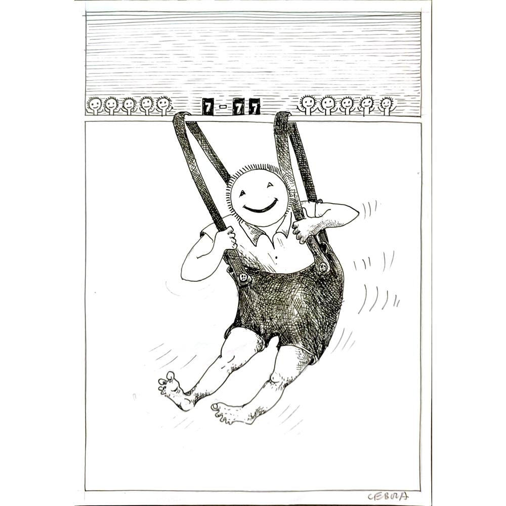 Henryk Cebula 29x21cm Orijinal Karikatür BOD05177