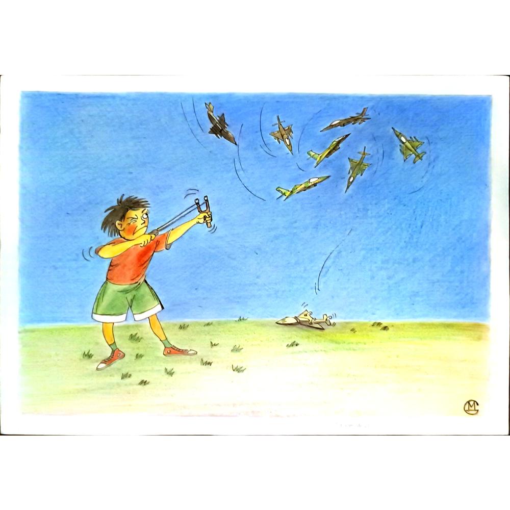 Mirsaid Gaziyev 29x21cm Orijinal Karikatür BOD05182