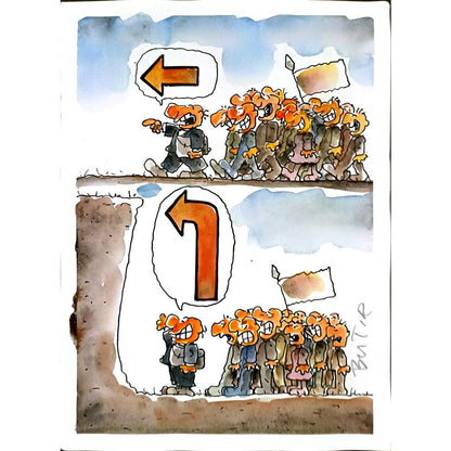 Slobodan Butir 29x21cm Orijinal Karikatür BOD05190