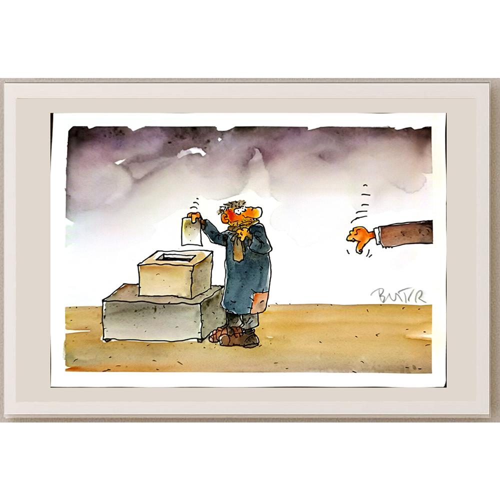 Slobodan Butir 29x21cm Orijinal Karikatür BOD05192