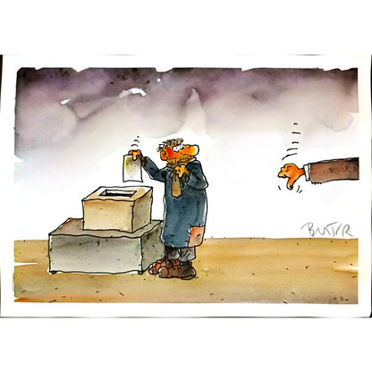 Slobodan Butir 29x21cm Orijinal Karikatür BOD05192