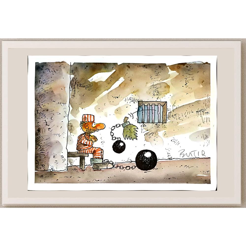Slobodan Butir 29x21cm Orijinal Karikatür BOD05197
