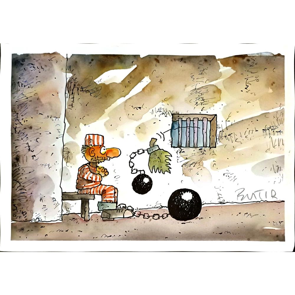 Slobodan Butir 29x21cm Orijinal Karikatür BOD05197