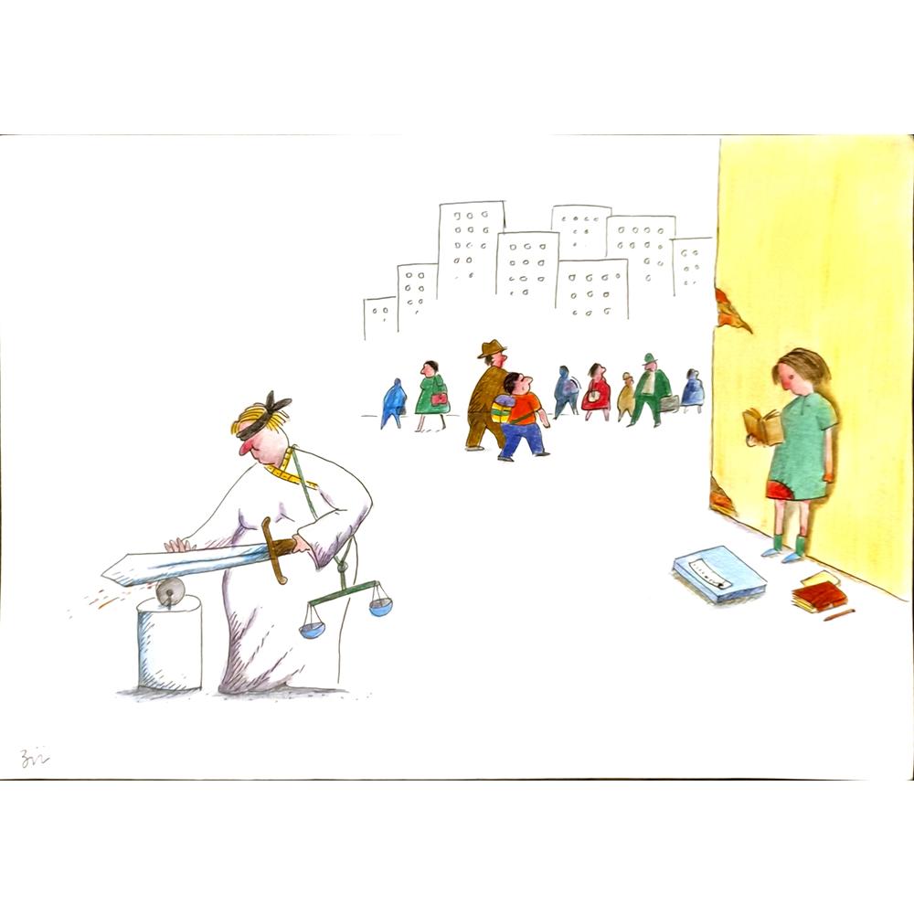 Masoud Ziaei Zardkhashosei 29x21cm Orijinal Karikatür BOD05199